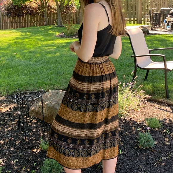 Bohemian Print Maxi Skirt - Picture 1 of 4